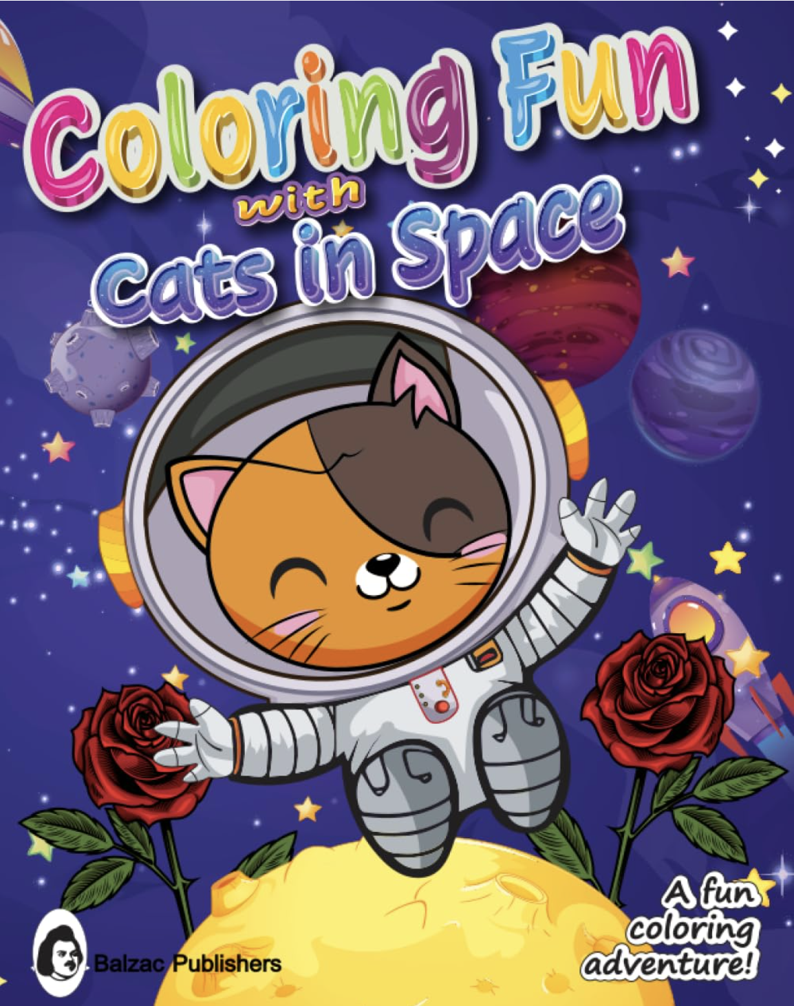 Coloring Fun with Cats in Space — Book cover