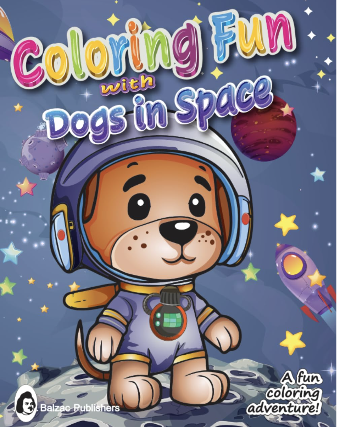 Coloring Fun with Dogs in Space — Book cover