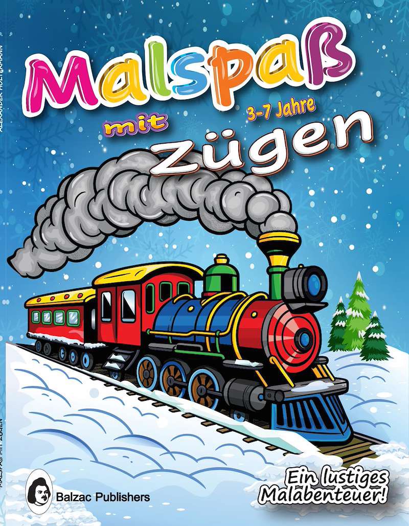 Malspaß mit Zügen für 3–7 Jahre — Buchcover