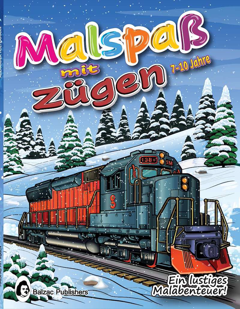 Malspaß mit Zügen für 7–10 Jahre — Buchcover