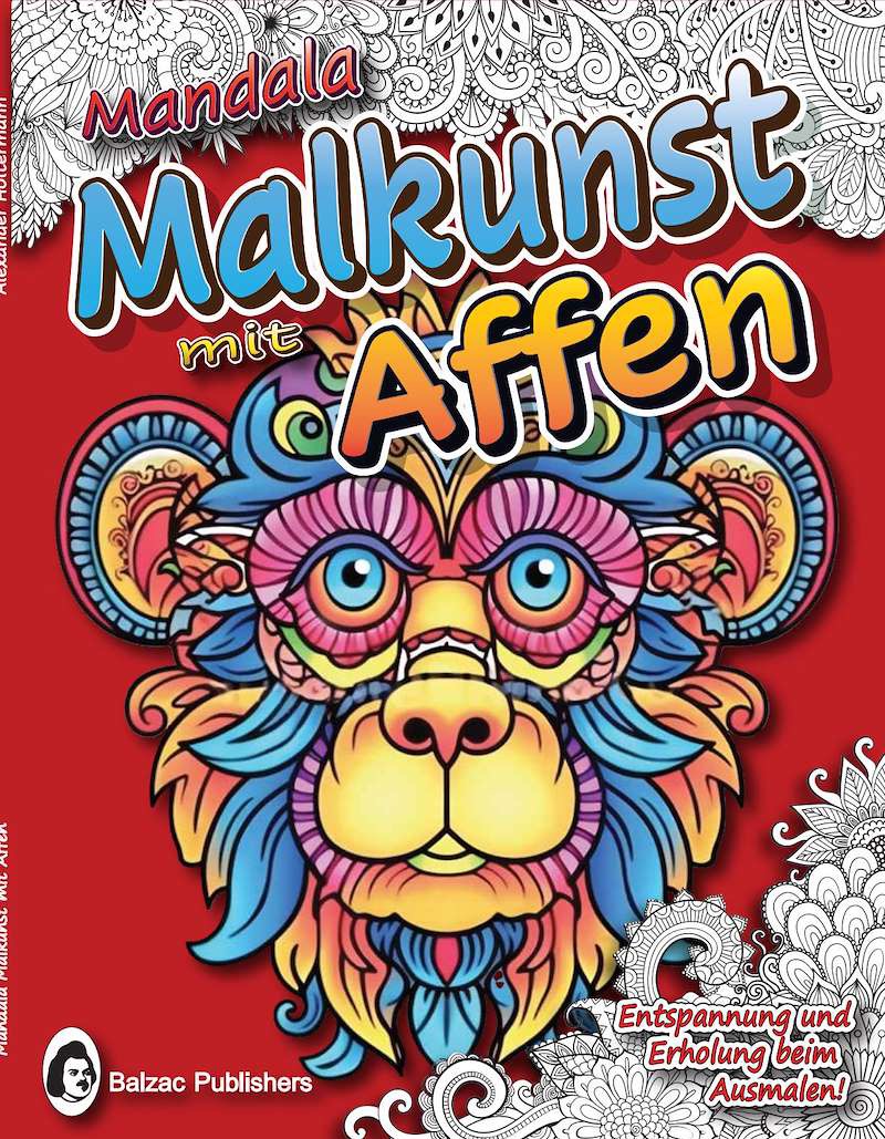 Mandala-Malkunst mit Affen — Buchcover