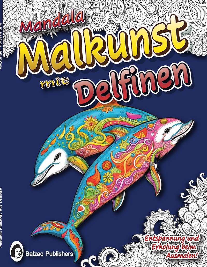 Mandala-Malkunst mit Delfinen — Buchcover