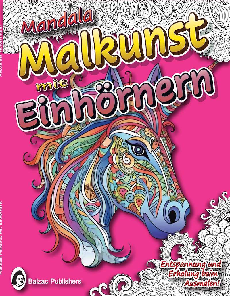 Mandala-Malkunst mit Einhörnern — Buchcover
