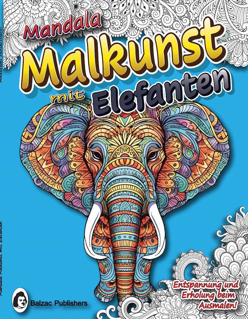 Mandala-Malkunst mit Elefanten — Buchcover