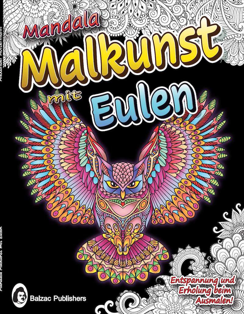 Mandala-Malkunst mit Eulen — Buchcover