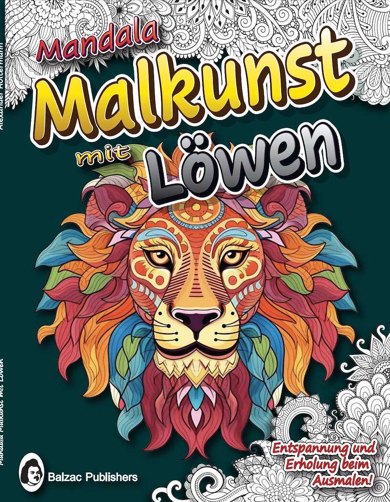 Mandala-Malkunst mit Löwen — Buchcover