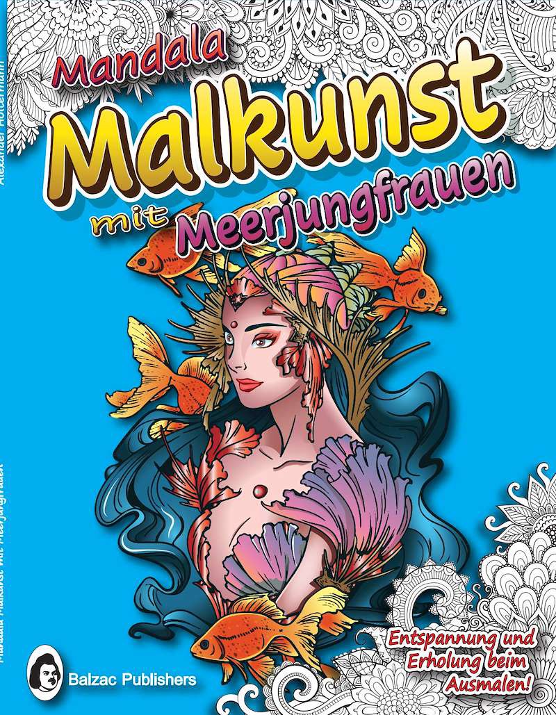 Mandala-Malkunst mit Meerjungfrauen — Buchcover