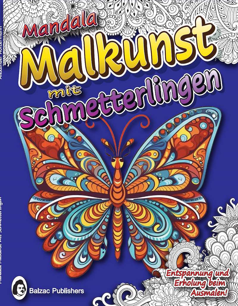 Mandala-Malkunst mit Schmetterlingen — Buchcover