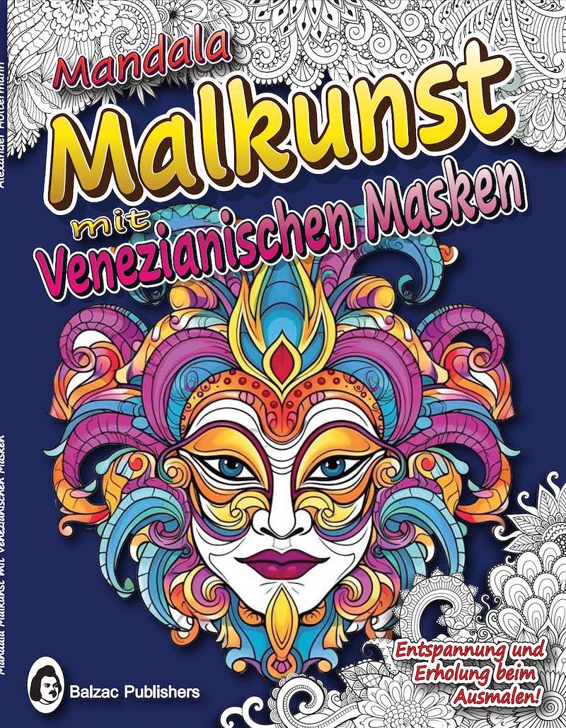 Mandala-Malkunst mit venezianischen Masken — Buchcover