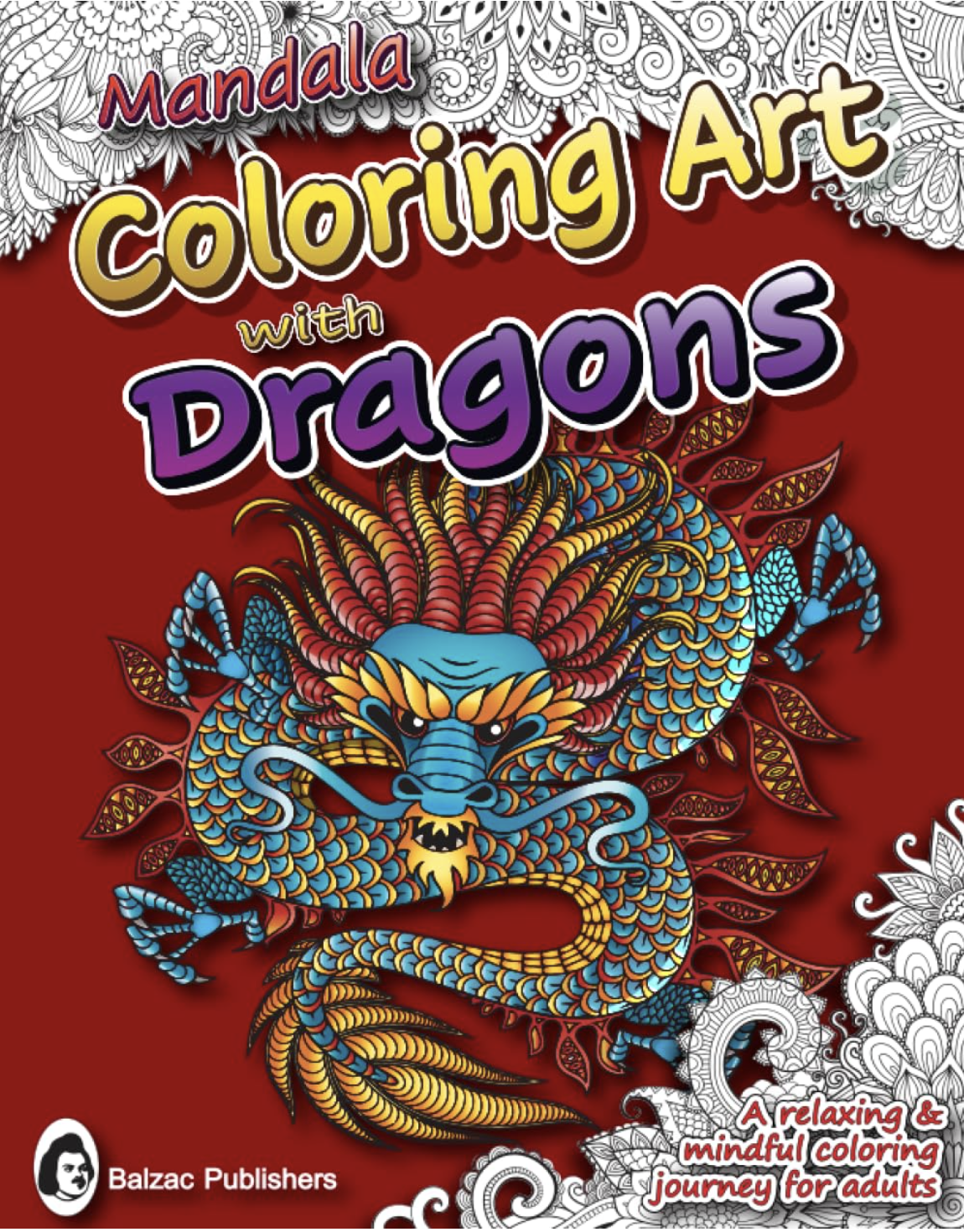 Mandala Coloring Art with Dragons — Book cover