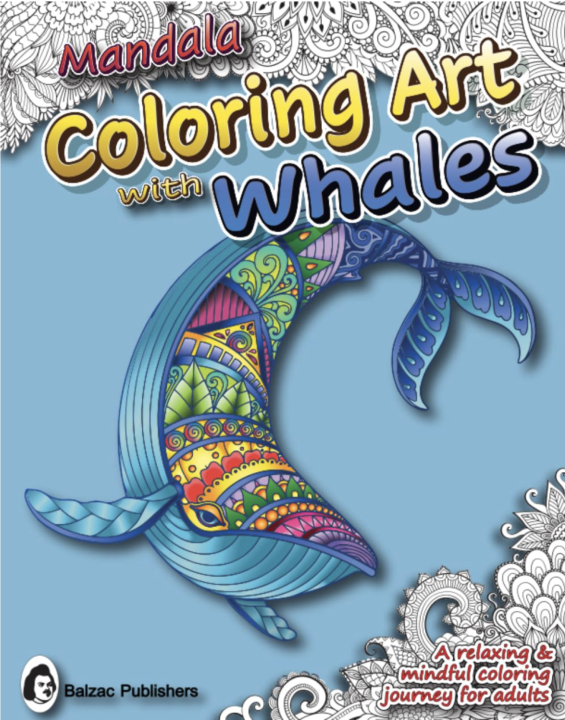 Mandala Coloring Art with Whales — Book cover
